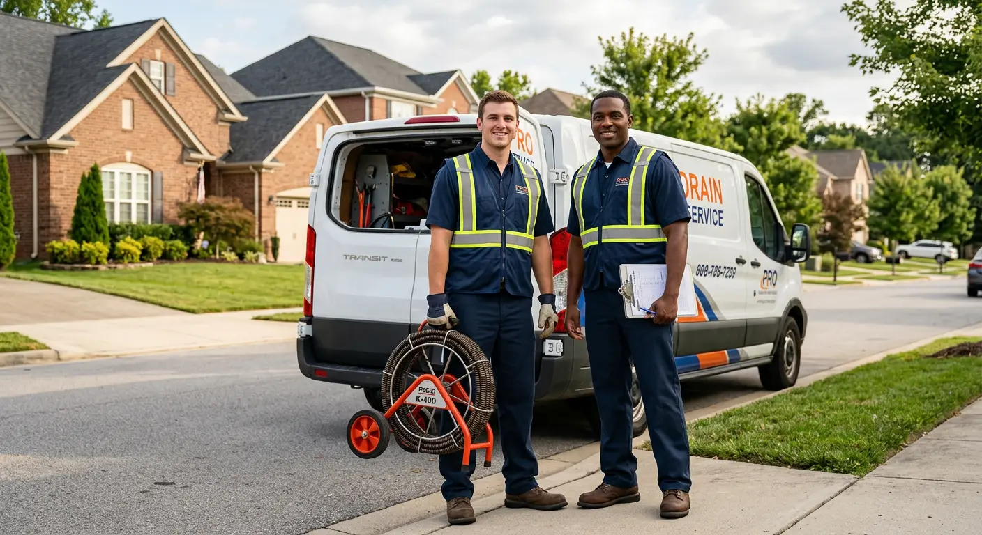 Sewer and drain service team with equipment ready for work in Bogalusa